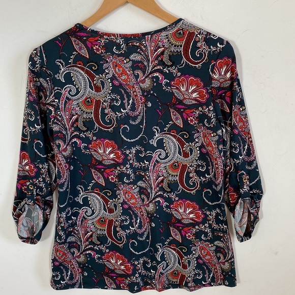 PerSeption Concept paisley 3/4 sleeved Top, Size M, NWT - Picture 4 of 6
